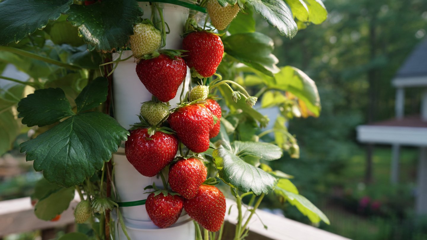 How Can You Create a Vertical Strawberry Tower Using PVC Pipe?