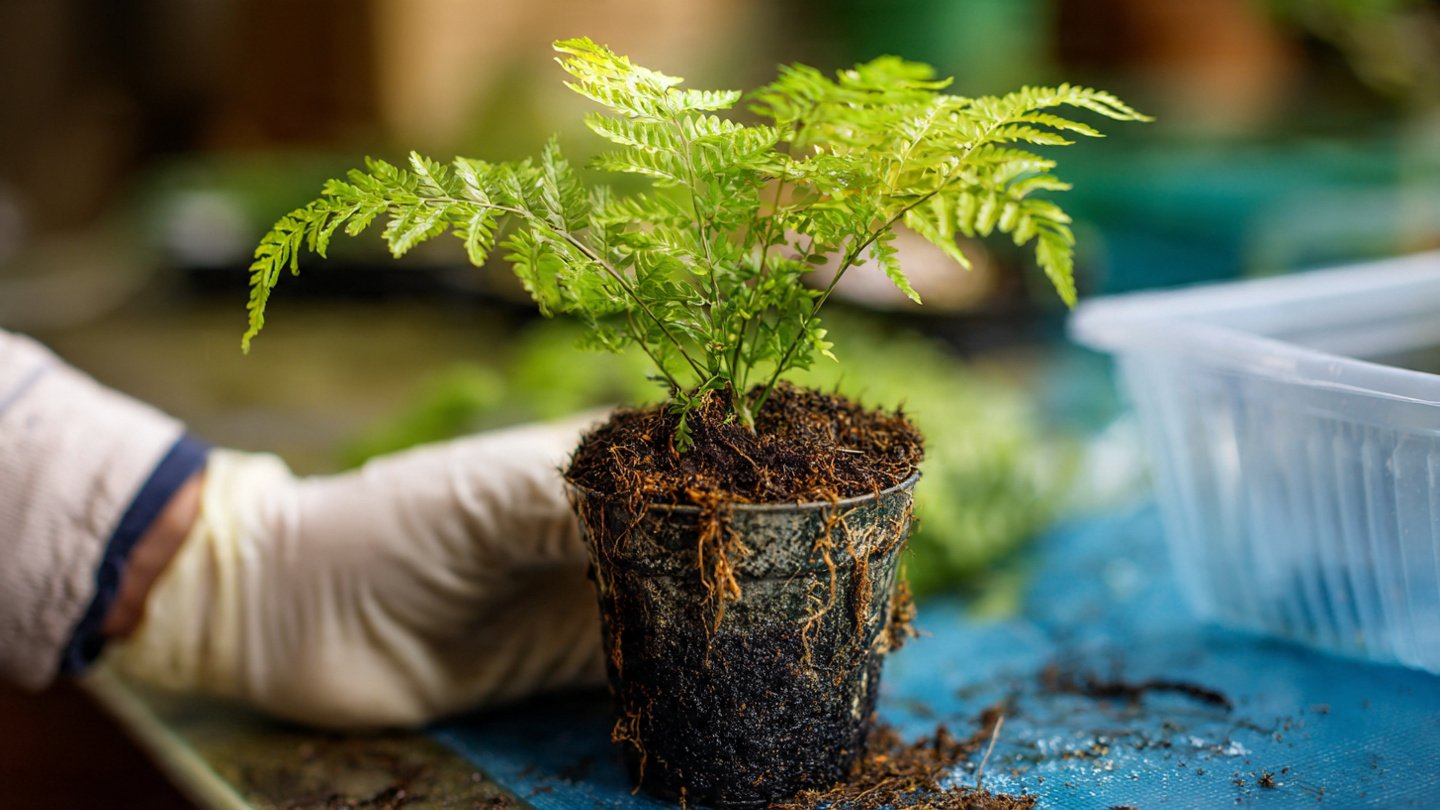 How Can You Repot a Sensitive Fern to Minimize Stress?